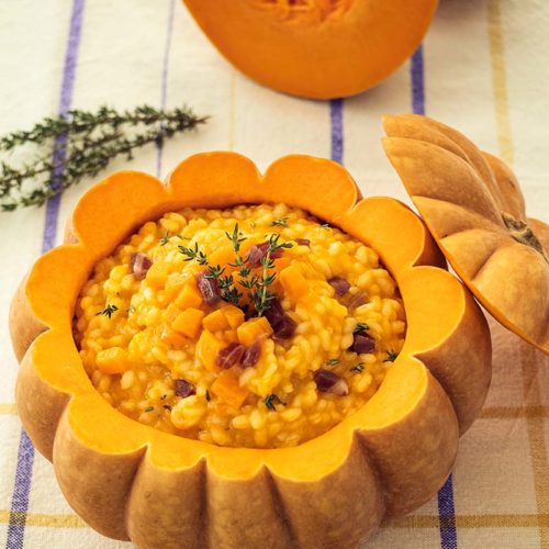 risotto alla zucca con scamorza affumicata