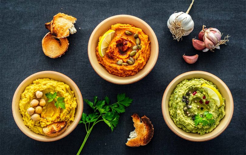 tris di hummus