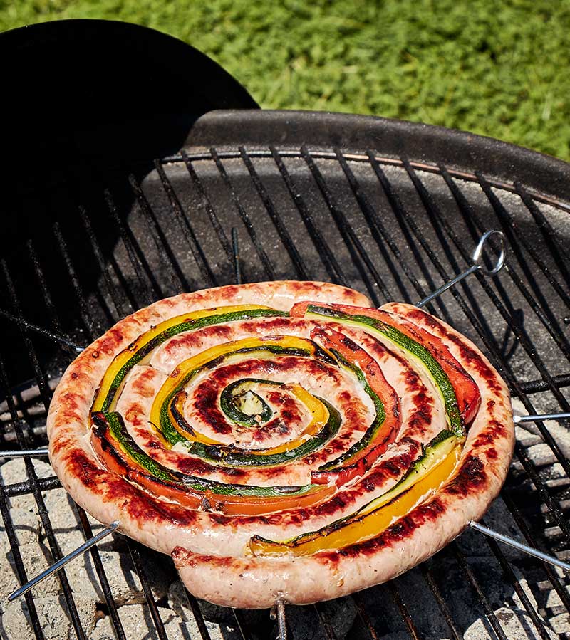 ruota di salsiccia con verdure