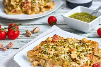 lasagne al pistacchio e pesce spada