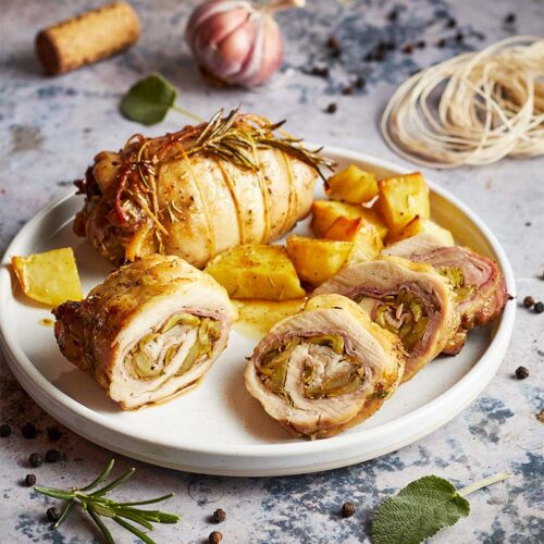 rollè di pollo con carciofi