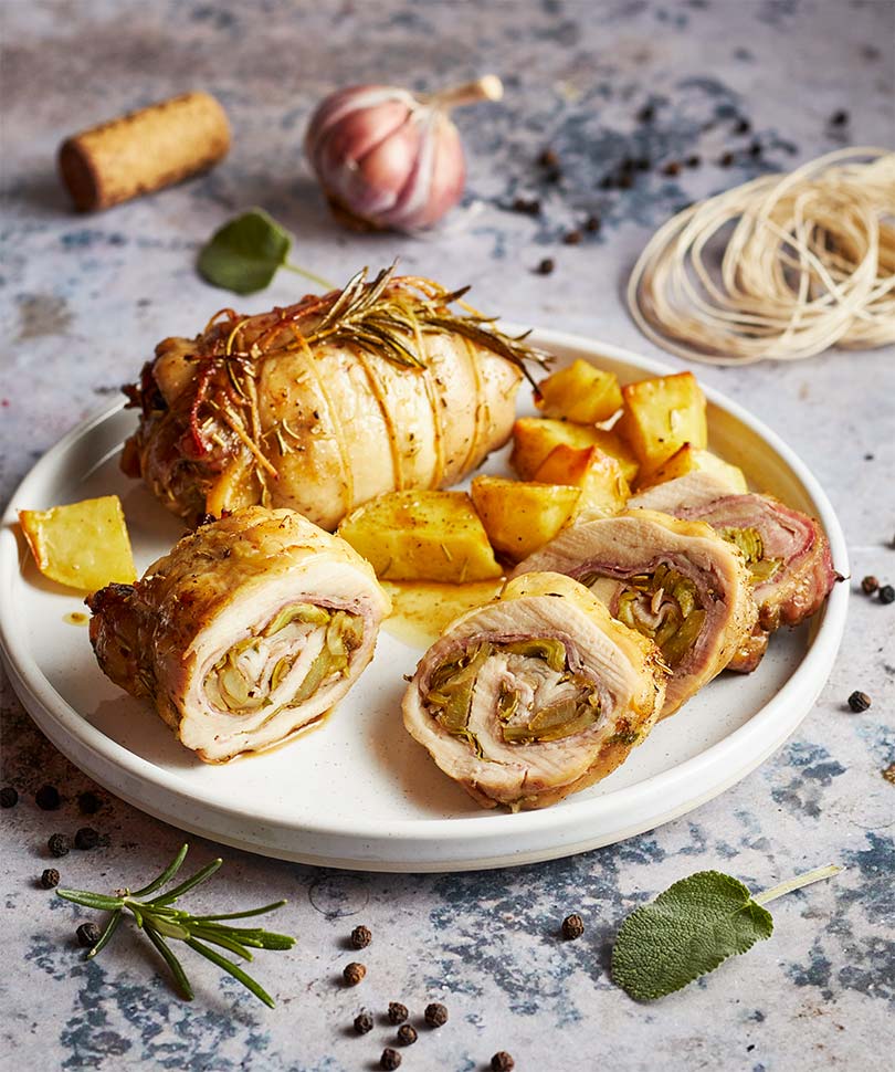 rollè di pollo con carciofi