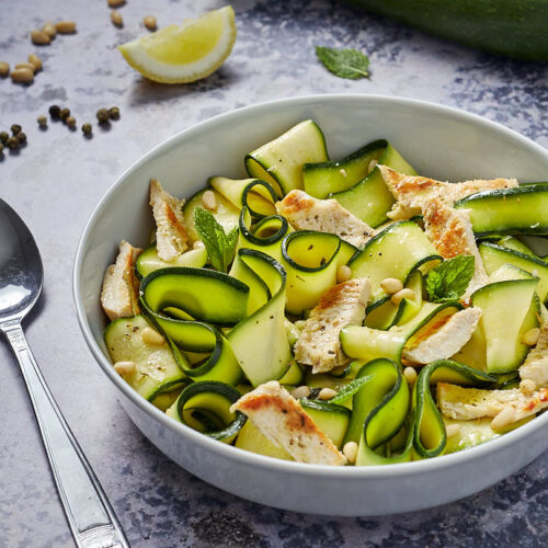 carpaccio di zucchine con pollo